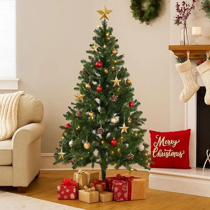 Weihnachts-Tannenbaum, grün, Ständer, H 210 cm – Bild 2