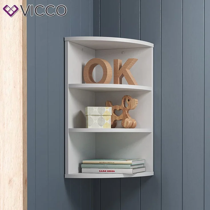 Wandregal Ecki Weiß 30 x 60 cm Vicco – Bild 6