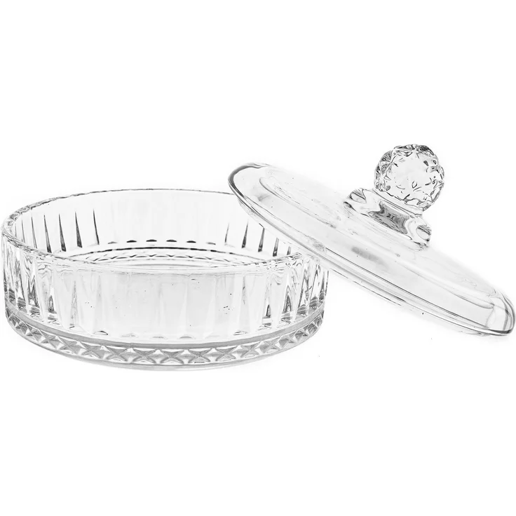 Hochwertige Glasschale mit Deckel - elegantes Design ideal zum Servieren – Bild 2