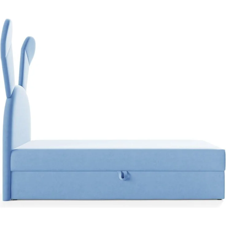 Kinderbett Polsterbett Bett MATILDA 100x200cm in Stoff Magic Velvet Hellblau – Bild 2