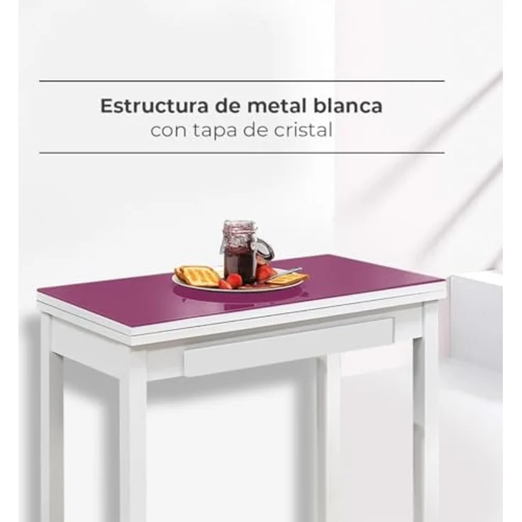 ASTIMESA MLBBER Küchentisch, Metall, Aubergine, 80 x 40 cm – Bild 3