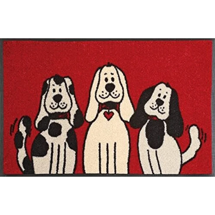 wash+dry by Kleen-Tex Fußmatte Three Dogs, rechteckig, Höhe: 9 mm, Schmutzfangmatte, Motiv Hunde, rutschhemmend, waschbar – Bild 1