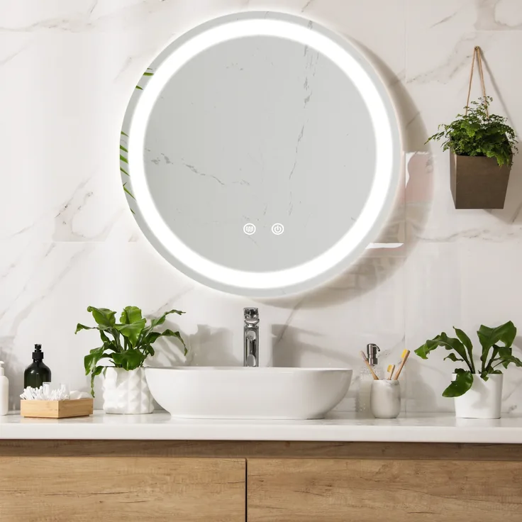 LED-Badspiegel Maratea Ø60cm Silber [pro. tec]