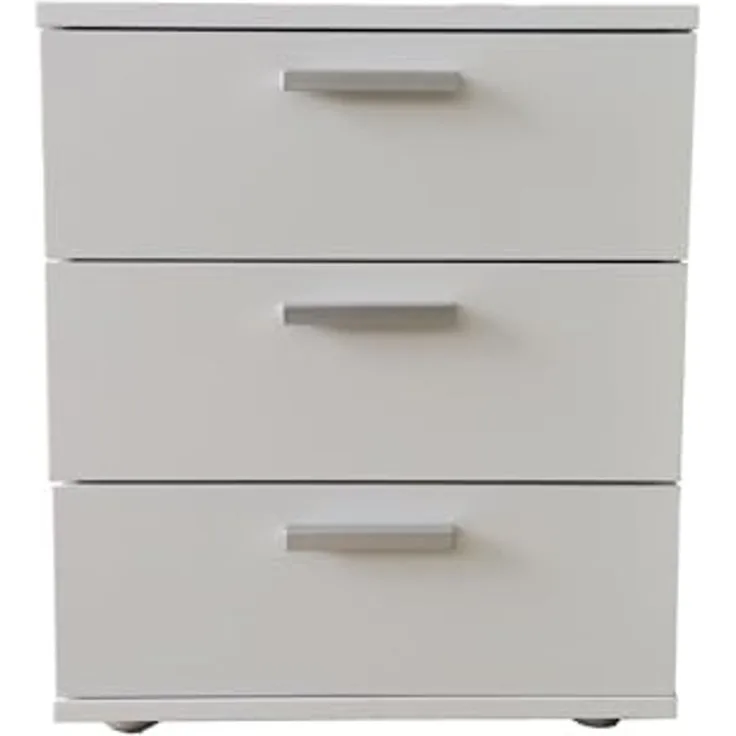 HTI-Living Nachtschrank Nachtkommode 3 Schubladen Nina Weiß (Stück, 1-St, 1 Nachtschrank) Nachtschrank Nachttisch