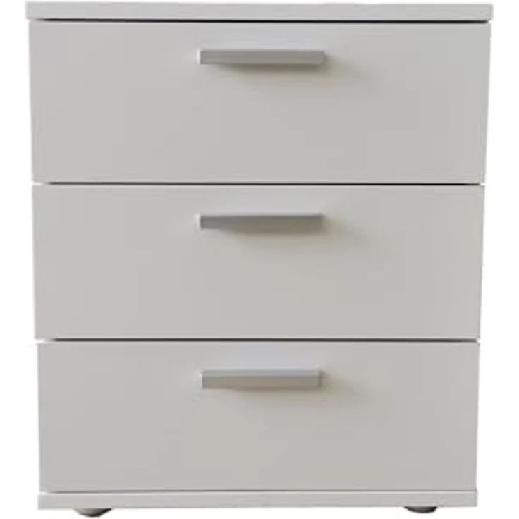 HTI-Living Nachtschrank Nachtkommode 3 Schubladen Nina Weiß (Stück, 1-St, 1 Nachtschrank) Nachtschrank Nachttisch – Bild 1