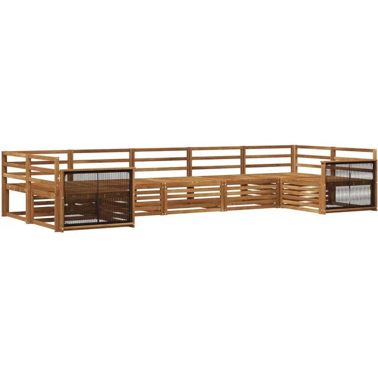 vidaXL Outdoor-Sofagarnitur 7 stk. 7-Sitzer Natur Massivholz Akazie 3383802 – Bild 2