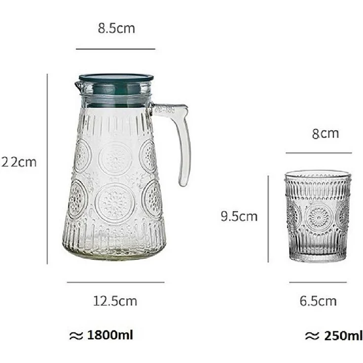 Karaffe mit 4 Gläser 250ml Wasser Cognac Whisky-Gläser G04 – Bild 3