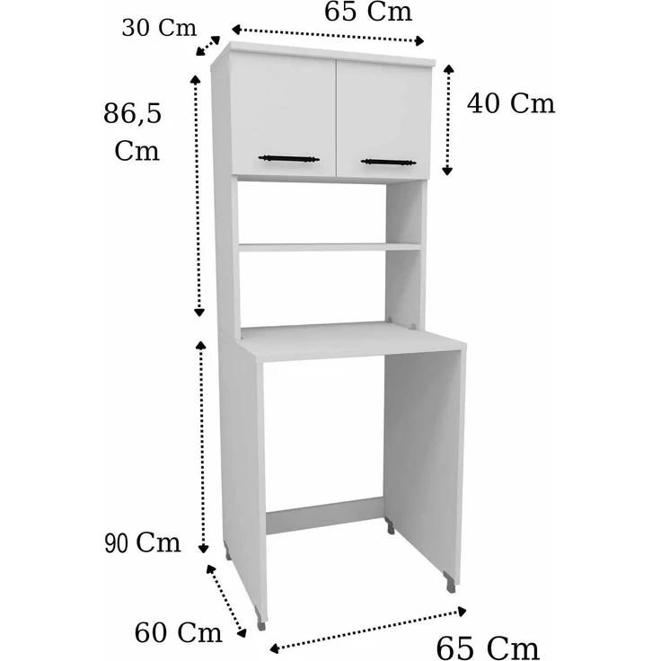Skye Decor 'Washing Machine 3 Shelf - White' Waschmaschinenunterschrank, Weiß, 65 x 173-175,5 x 60 cm – Bild 4