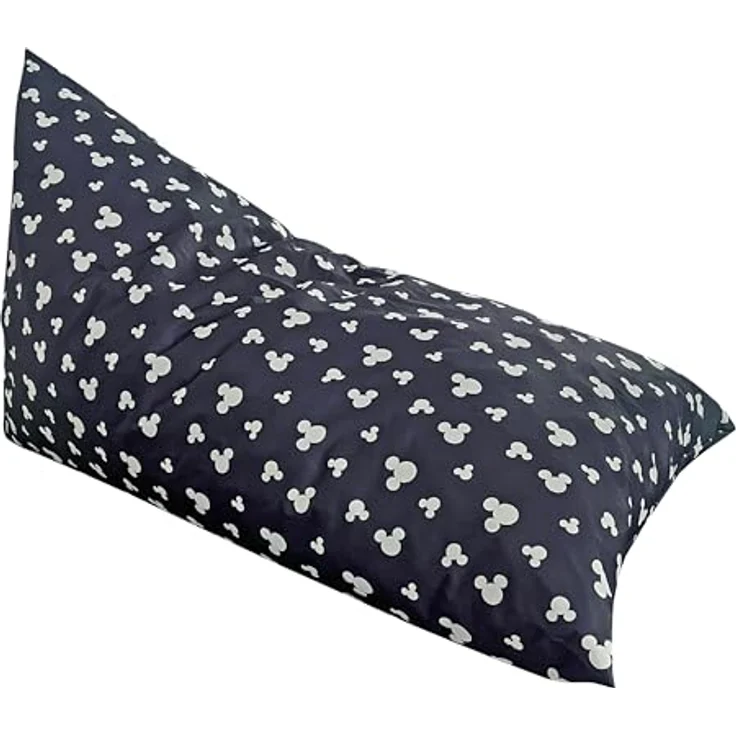 Disney Micky Maus Kinder-Sitzsack, 100 % Polyestergewebe, Polyurethan-Schaum-Füllung, abnehmbare Bezüge mit Reißverschluss, 109 x 70 x 65 cm (B x T x H), schwarz – Bild 2