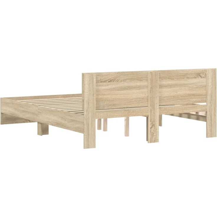 vidaXL Bettgestell mit Kopfteil Sonoma 152 x 203 cm Holzwerkstoff 3402861 – Bild 7