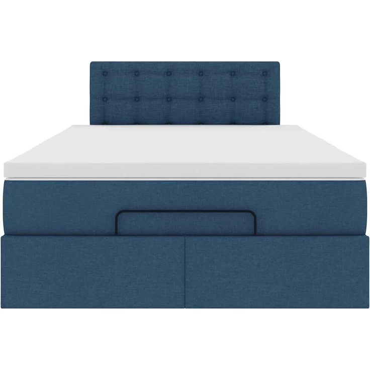 vidaXL Ottoman-Bett mit Matratze Blau 120x200 cm Stoff 3311621 – Bild 5