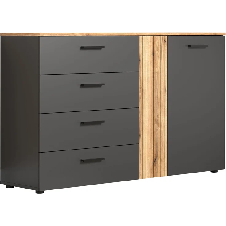 Sideboard Avila in grau und Eiche Evoke 139 cm – Bild 3