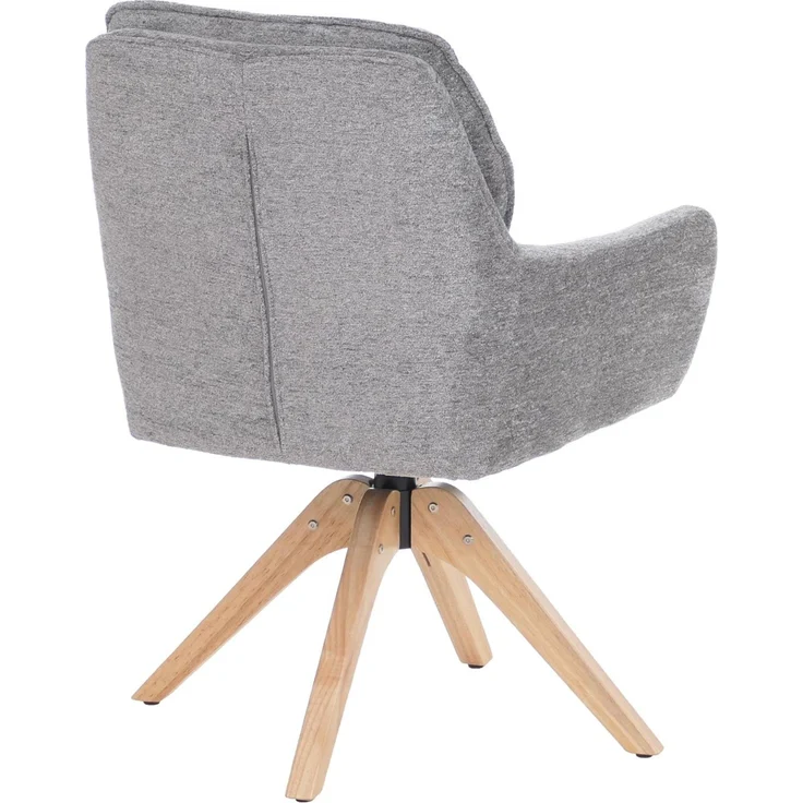 6er-Set Esszimmerstuhl HWC-Q37, Küchenstuhl drehbar Auto-Return, Stoff (680g/m²) Chenille Öko-Tex Holz MVG ~ grau – Bild 6