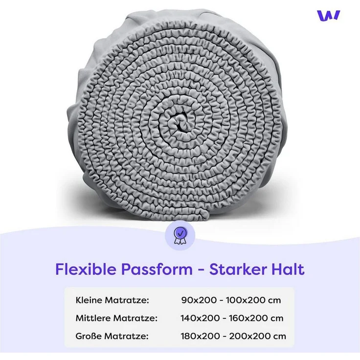 Wolkenfeld Spannbettlaken 100% Baumwolle - Superweiches Bettlaken für Matratzen von 5 bis 20cm, Jersey, Gummizug: rundum, (1 Stück), Rutschfest & Blickdicht - 90x200, 140x200, 160x200, 180x200 200x200 – Bild 2