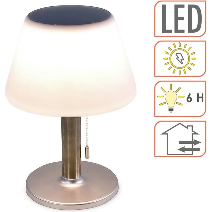 Spetebo LED Solarleuchte Solar Tischlampe warmweiß 27 cm - LED Gartenleuchte, Solar betrieben, LED fest integriert, warm weiß, 3 Helligkeitsstufen – Bild 2