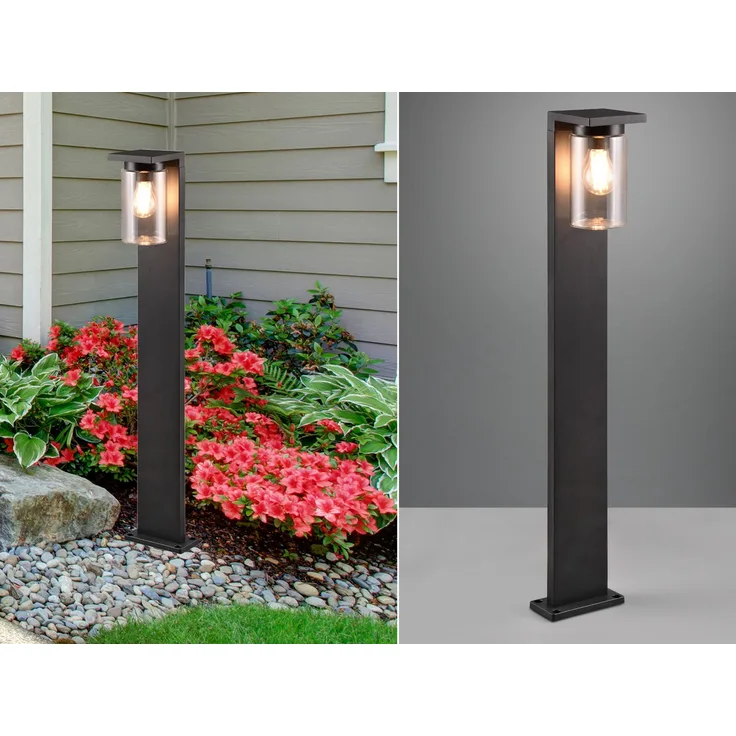 Wegeleuchte ARDILA Laterne aus Aluminium Schwarz, Höhe 100cm