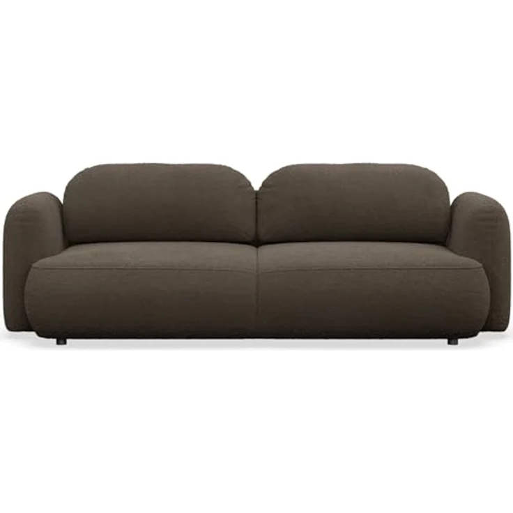 Selsey Sofa mit Schlaffunktion und Bettkasten 253x110 cm Braun Bouclé – Schlafsofa & Couch mit DL-Automatik, große Schlafcouch 165x205 cm, 3-Sitzer Sofa Bed, Polstersofa mit Stauraum – Bild 5