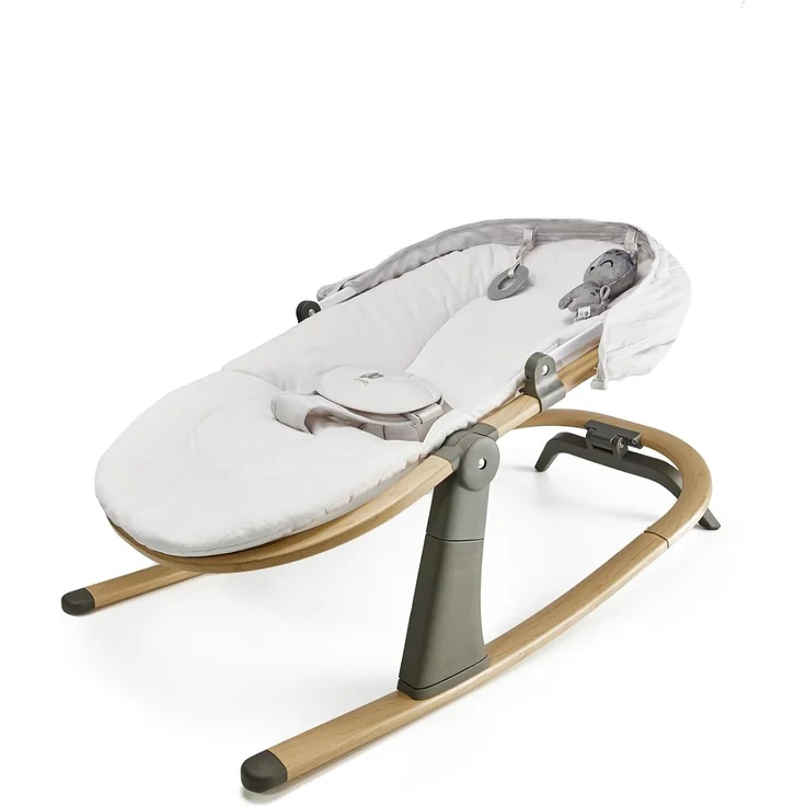 Kinderkraft ELSU Babywippe 2in1 ab Geburt, Hüpfstuhl für Babys Neugeborene 0-9 kg, 2 Spielzeuge zur Aktivierung, Verstellbarer, Leicht, Weiches Material, Grau – Bild 8