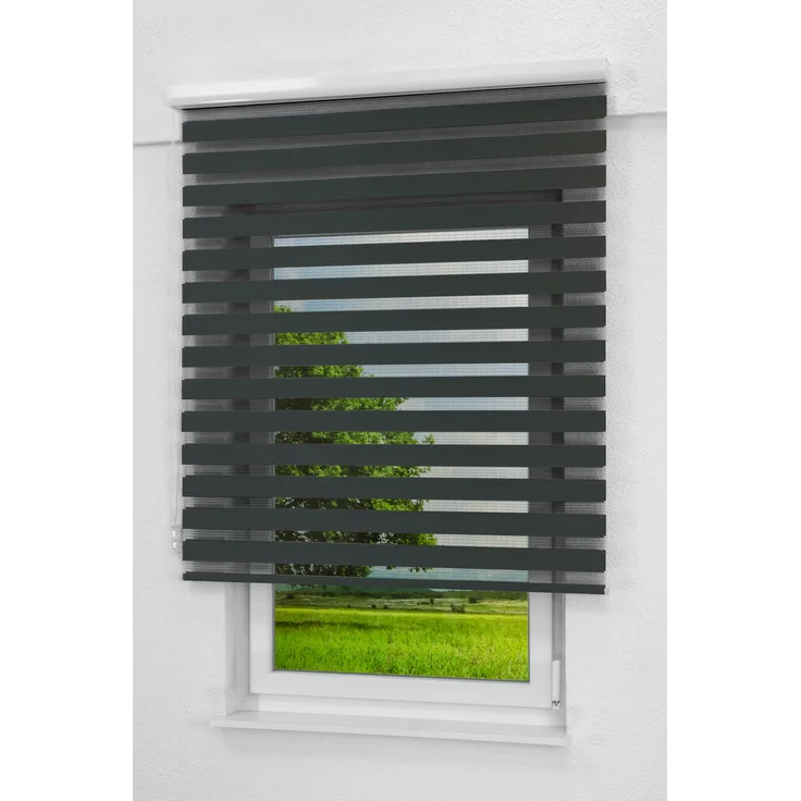 Lysel Outlet Doppelrollo Kassette Anthrazit, (B x H) 50cm x 175cm in grau/anthrazit
