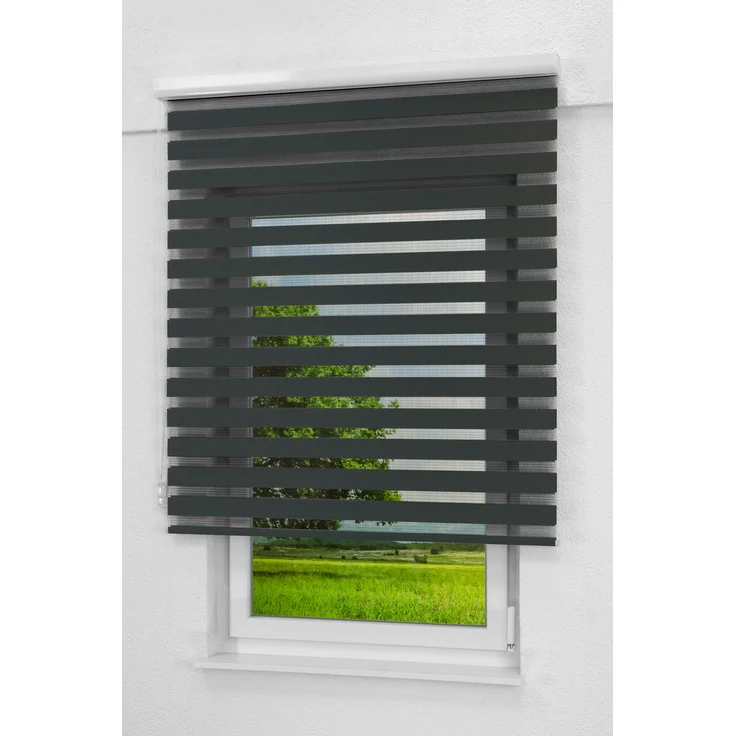Lysel Outlet Doppelrollo Kassette Anthrazit, (B x H) 50cm x 175cm in grau/anthrazit – Bild 1