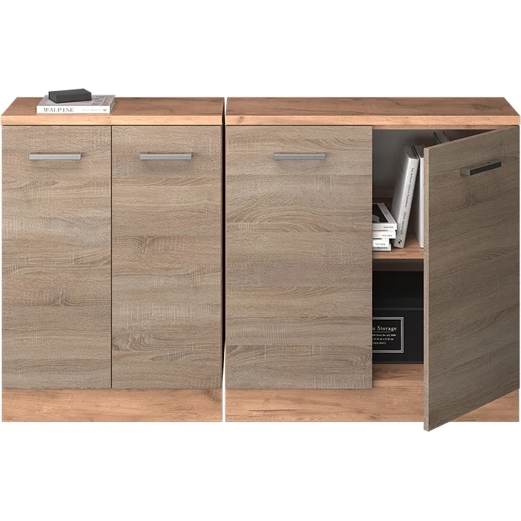 Küchenschrank für Dachschrägen R-Line Sonoma 140 cm 2er Set Schrankkorpuss 60 cm Tiefe Vicco – Bild 5
