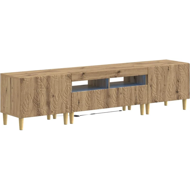 vidaXL 3-teiliges LED TV Regal DELFT Artisan-Eiche Holzwerkstoff 3416771 – Bild 2