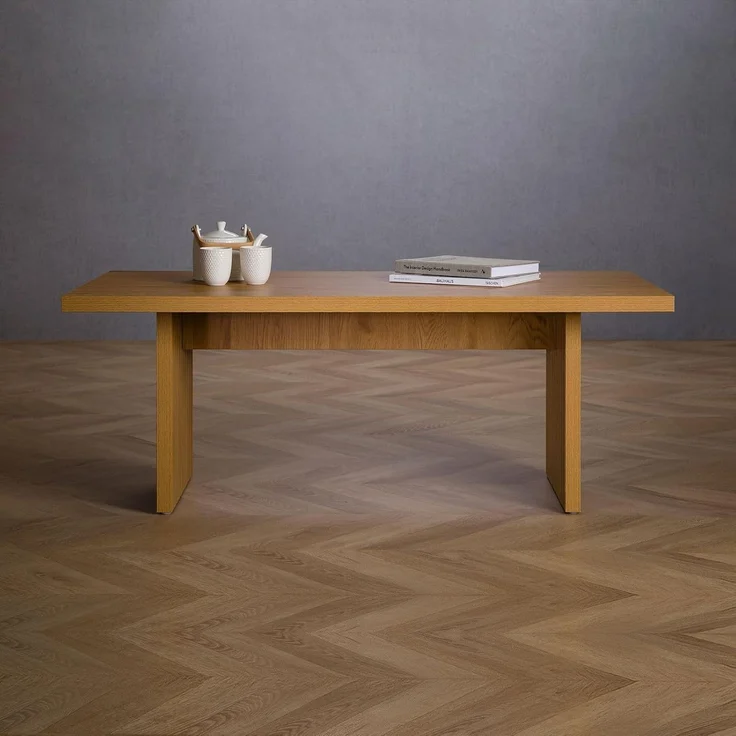 IDIMEX Couchtisch RIKA, Moderner Wohnzimmertisch mit Lamellenbeinen Wildeiche Dekor – Bild 3