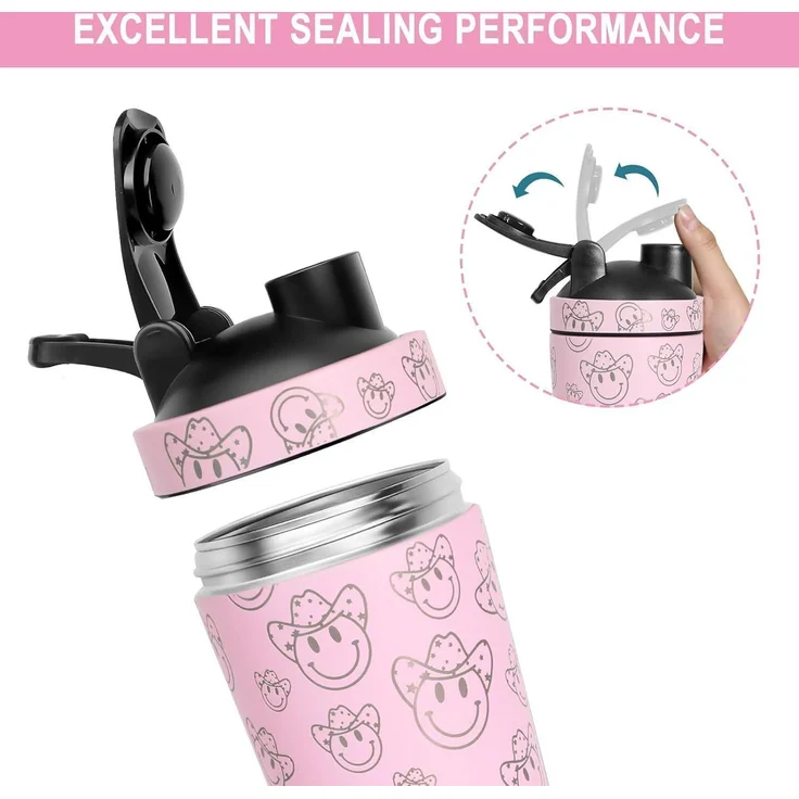 750ml Edelstahl Protein Shaker mit Kugel, Eiweiß Bottle rosa – Bild 6