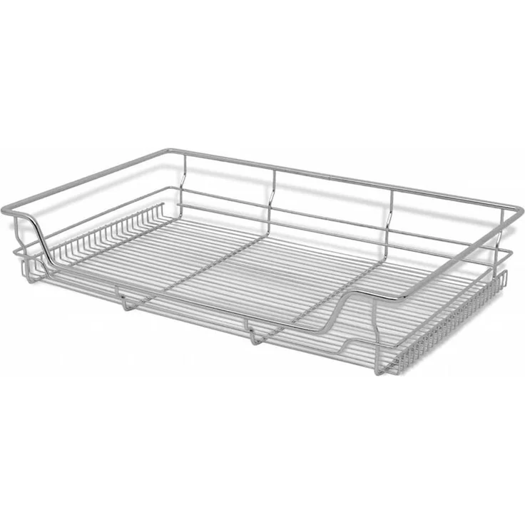 vidaXL Küchenregal Einbauschublade Korbauszug 2 Stk. Silbern 800 mm, 2-tlg. – Bild 3