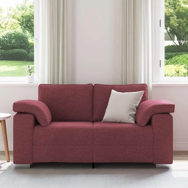 vidaXL Zweisitzer-Sofa Weinrot 160 cm Stoff 4105220 – Bild 3
