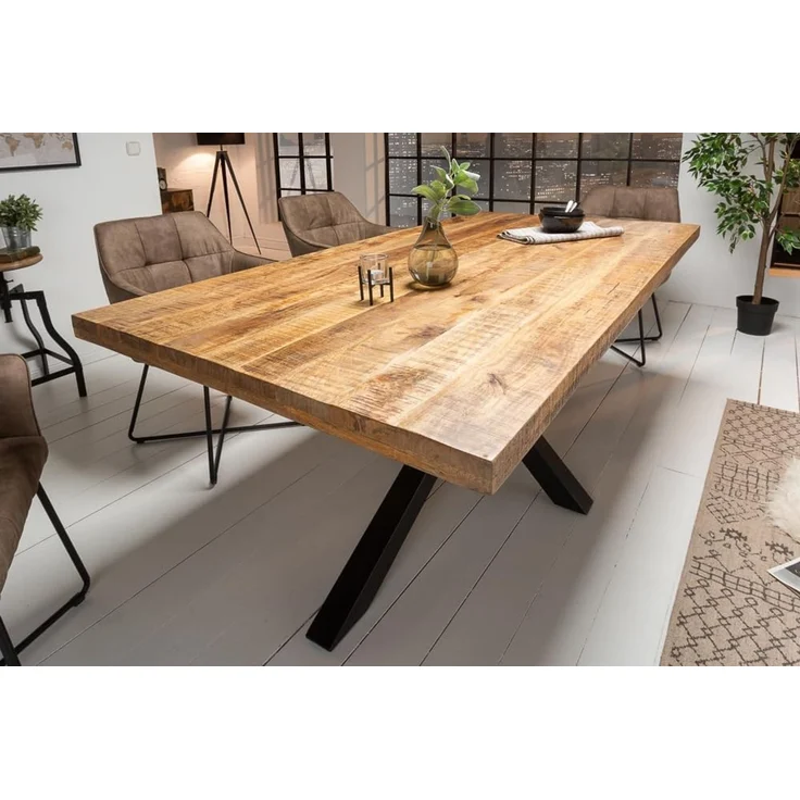 riess-ambiente Esstisch GALAXIE 160cm braun/schwarz – Massivholz, Stern-Gestell aus Metall, Industrial Design & bis zu 6 Personen – ideal für Dein Loft-Esszimmer – Bild 4