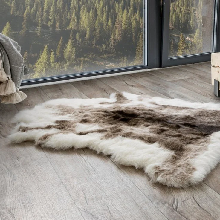 Andiamo Fellteppich Rentierfell, fellförmig, Höhe: 60 mm, Rentier-Kunstfell, weich & kuschelig, Wohnzimmer, Schlafzimmer – Bild 4