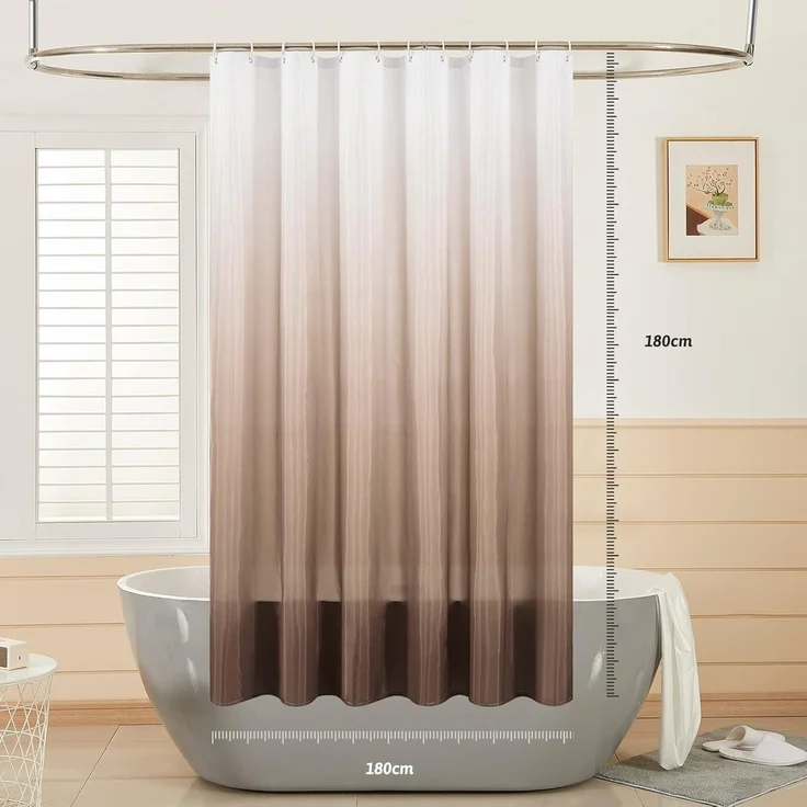 Duschvorhang Furlinic 180x180cm Anti-Schimmel Stoff Wasserdicht Waschbar 12 – Bild 2