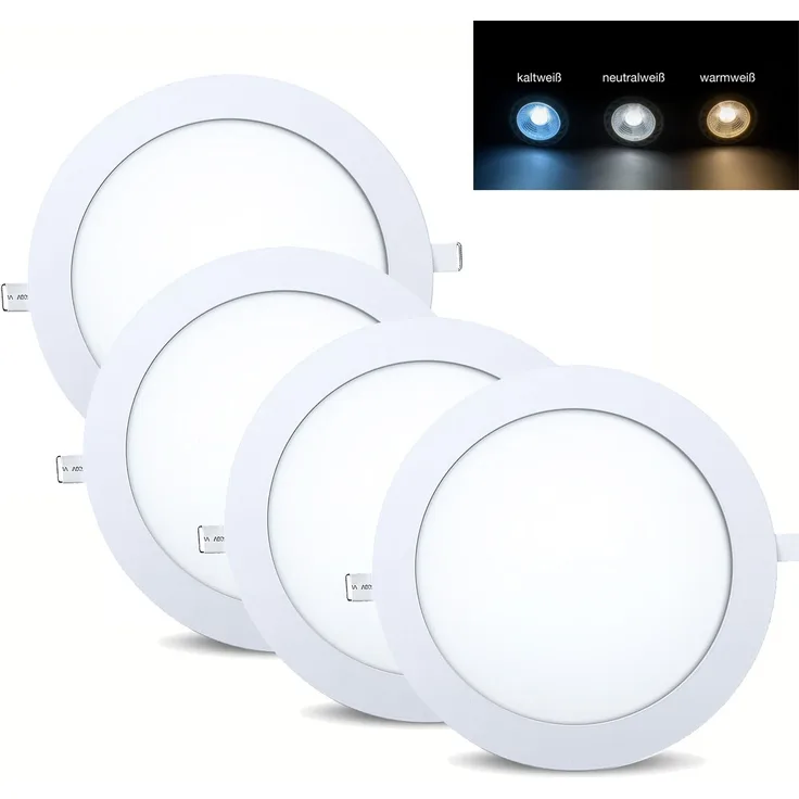 24w Ultra Slim LED Panel Einbauleuchte Deckeneinbau Panelleuchte Deckenlampe Neutralweiß Rund Ø 300mm