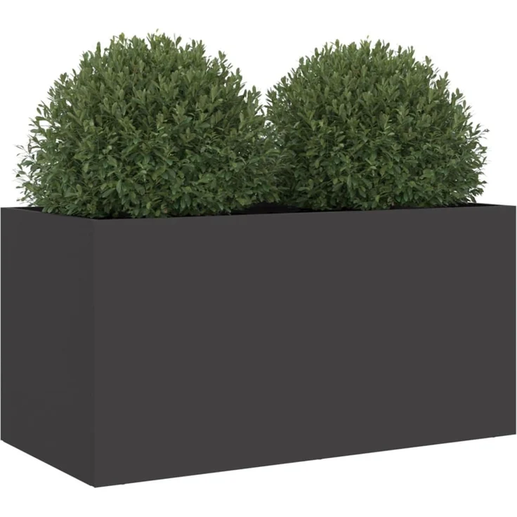 vidaXL Pflanzkübel Schwarz 62x30x29 cm Stahl 841589 – Bild 3