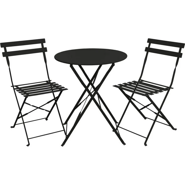 SVITA Balkonset BERLIN, (Set, 3-tlg, Bistro-Set), Tisch mit 2 Stühlen, Klappbar, Pflegeleicht, Witterungsbeständig – Bild 1