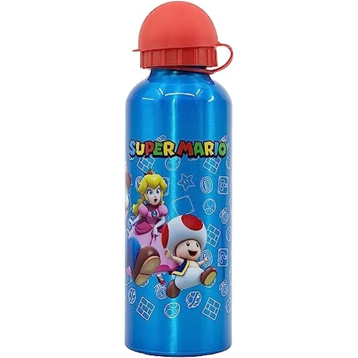 Super Mario Distorsion Aluminium Trinkflasche 530 ml – Ideal für Fans