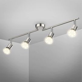 B.K.Licht Deckenleuchte LED Deckenlampe Wohnzimmer Küche Bad 60 cm 4-flammig GU10 12W 1000lm