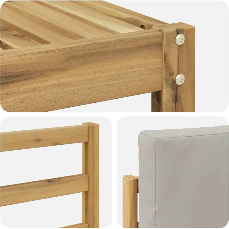 vidaXL Outdoor-Sofagarnitur 5 stk. 5-Sitzer Weiß und Hellgrau 3391656 – Bild 5