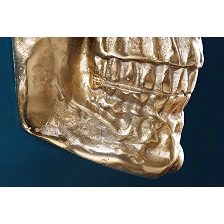 riess-ambiente Wanddekoobjekt SKULL XXL 40cm gold (Einzelartikel, 1 St), Metall · Totenkopf · Deko-Schädel · Schlafzimmer · Wohnzimmer – Bild 7