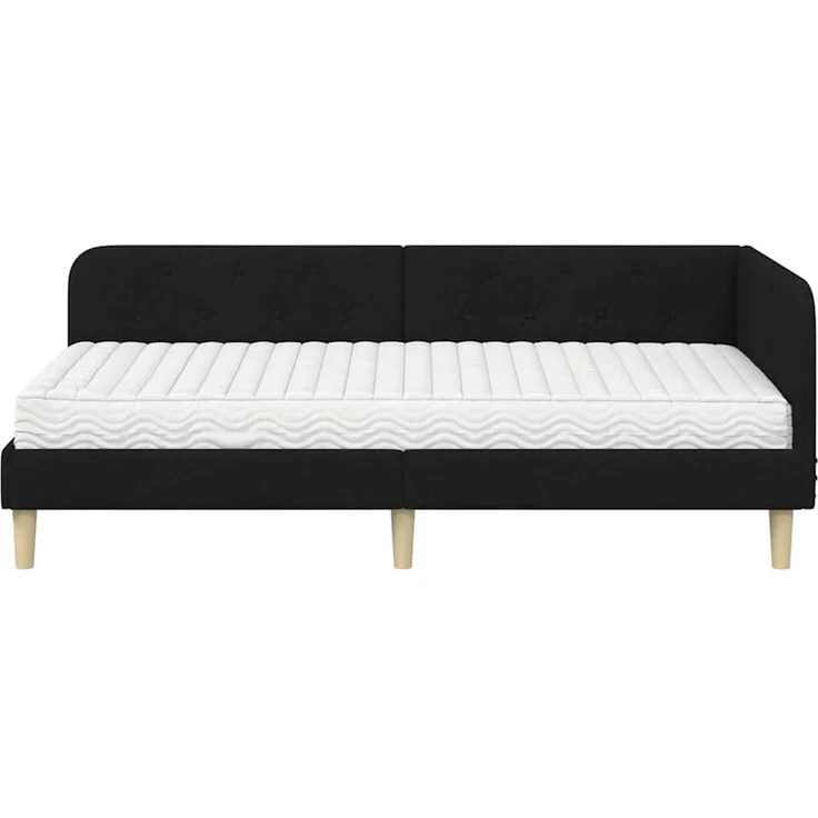 vidaXL Eckbettgestell Schwarz 90 x 200 cm Stoff 3394119 – Bild 4