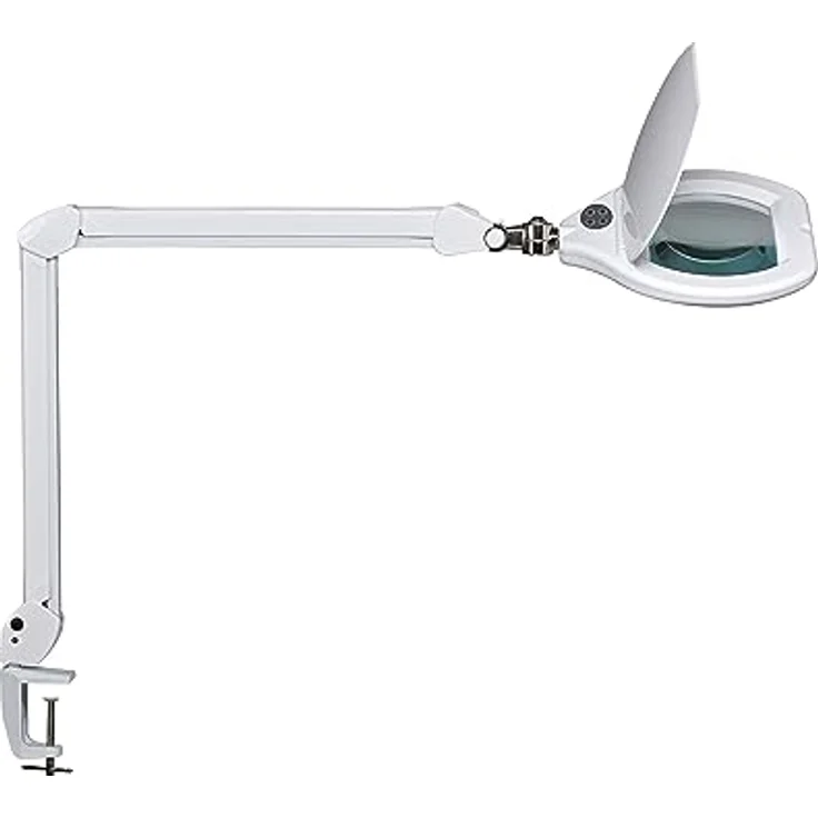 MAUL LED-Lupenleuchte Maulcrystal, stufenlos dimmbar, 17 Watt, Metall, weiß, 3 Dioptrien-Linse, 360° drehbar, 1868 Lumen – Bild 1
