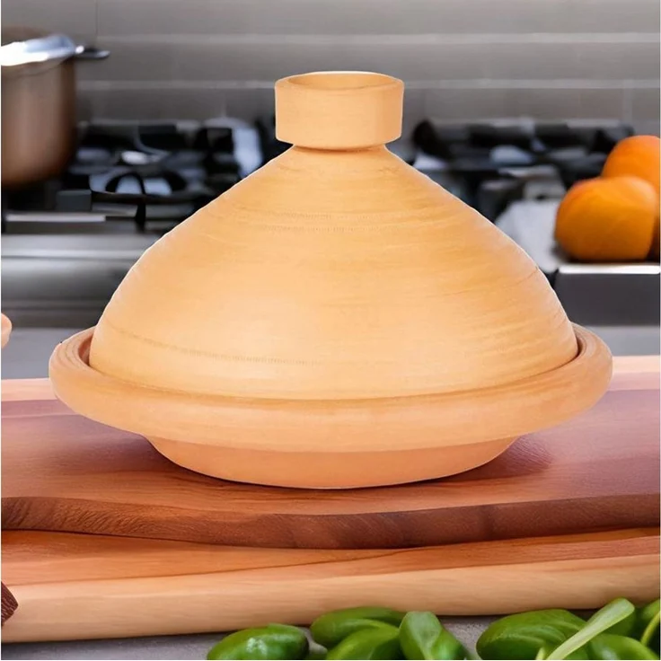 Marrakesch Orient & Mediterran Interior Dampfgartopf 2er Set ORIGINAL Tajine Tuareg Ø 27 cm + Nord-Afrikanische Küche Buch, (2-tlg), Handarbeit – Bild 3