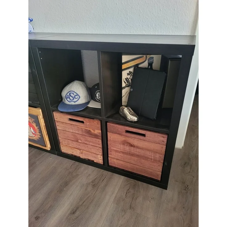 Kistenkolli Altes Land Allzweckkiste 4er Set Holzkiste Vintage Ocker passend für Ikea Kallax Expeditregale (Spar-Set, 4er Set) – Bild 4