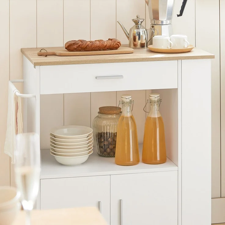 SoBuy FKW113-WN Küchenwagen, Spanplatte, Melamin, Weiß, 82 x 88 x 46 cm – Bild 7