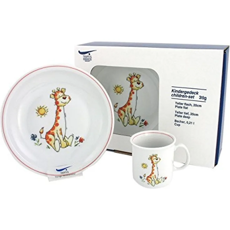 Eschenbach Porzellan Group Kindergeschirr Giraffe Kindergedeck 3tlg. Porzellan, Dekor, 1 x 1 x 1 cm