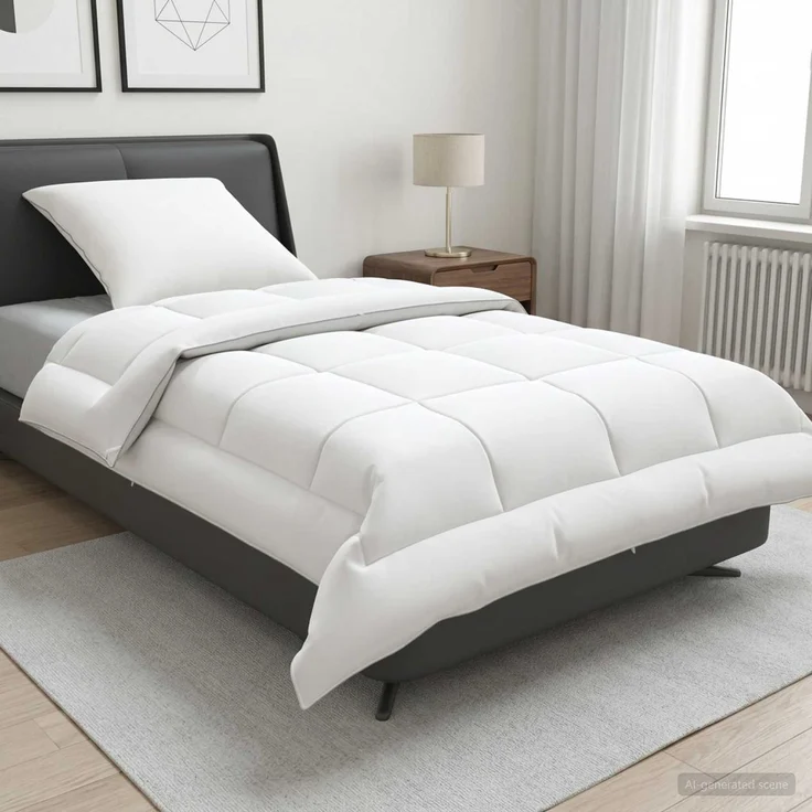 vidaXL Bettdecke und Kissen Set 2 Stk. 152x203 cm Sommer 140 GSM Wolle 3440860 – Bild 1