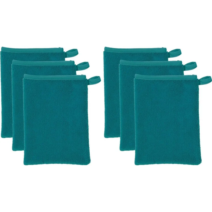 Erwin Müller Waschhandschuh Abschminkhandschuh 6er-Pack, Microfaser, Microfaser Uni – Bild 1