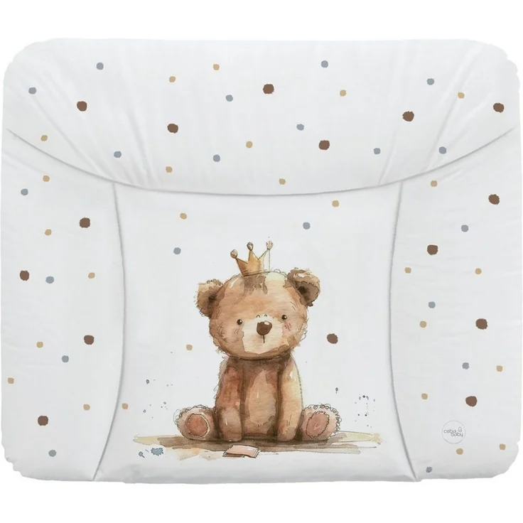 Ceba Baby® weiche Wickelauflage 75x72 cm - Baby Wickelunterlage- Wickeltischauflage für Junge und Mädchen - Wasserdicht, abwaschbar - OEKO-TEX® Standard 100 - Made in EU -Prinz Bär – Bild 1