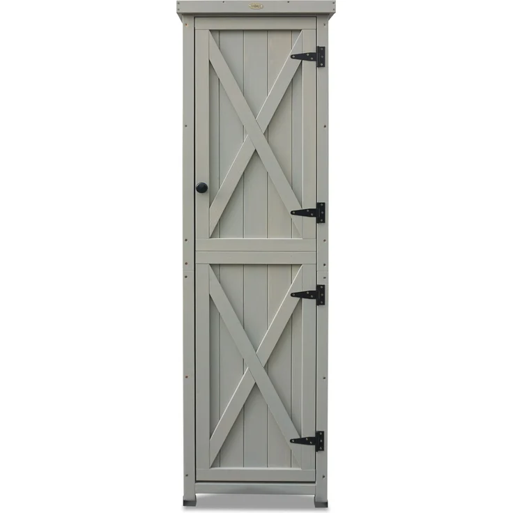 HABAU Gartenschrank "Ben" aus Holz, Grau, 45 x 45 x 160 cm – Bild 1